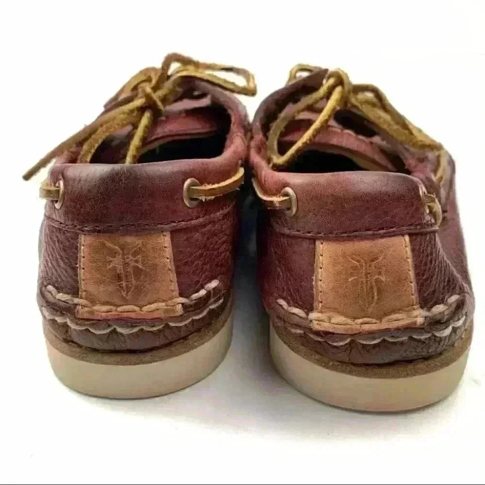 Frye boys sully boat shoes size 2 red leather